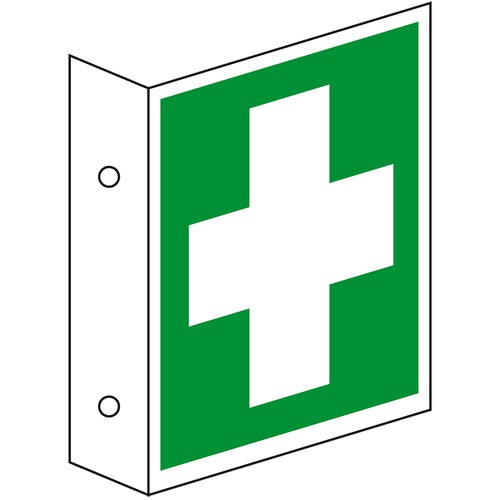 Schild rettungs fahnenschild - schild, rettungs-fahnenschild