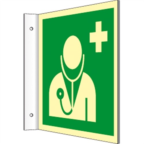 Fahnenschild arzt iso 7010 - arzt,,