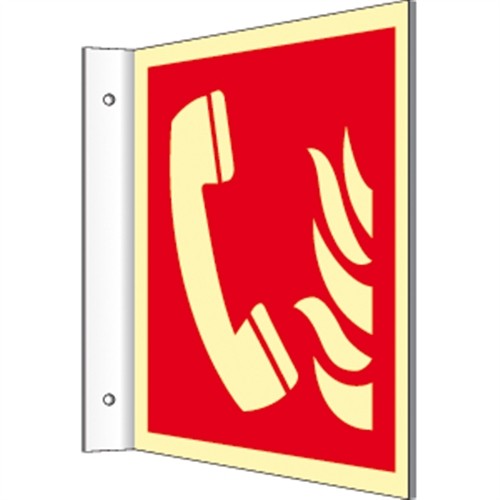 Fahnenschild brandmeldetelefon - fahnenschild,