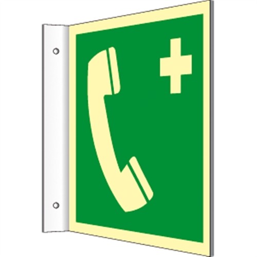 Fahnenschild notruftelefon - fahnenschild,