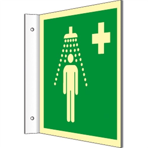 Fahnenschild notdusche iso - notdusche,,